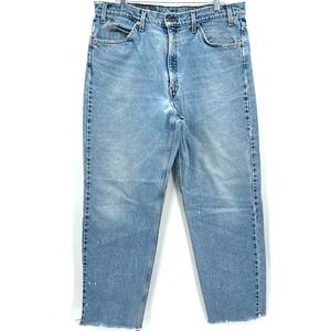 Rare Levi's 550 Men's 38x34 Relaxed Fit Light Wash Vintage 90's Black Batwing